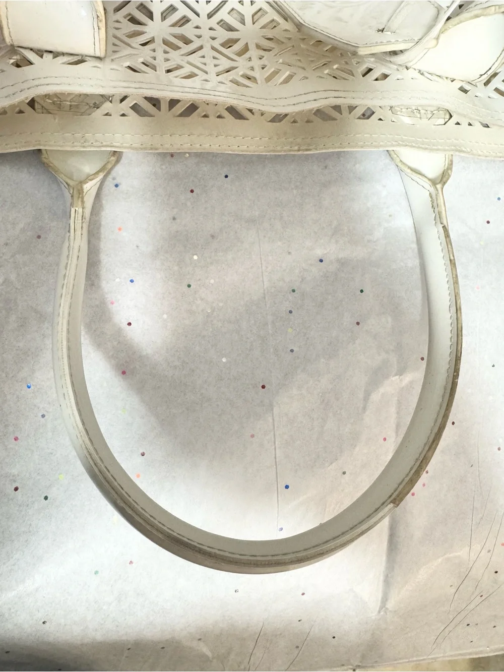 Tory Burch White Perforated Tote Bag